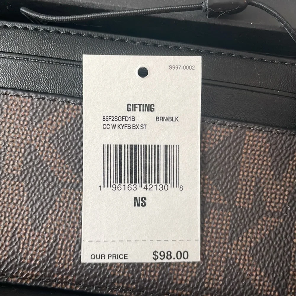 Brand New Michael Kors Jet Set Men’s Card Case & Keychain Gift Set Brown Black